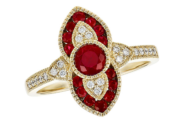 14K Yellow Gold Ruby Ring