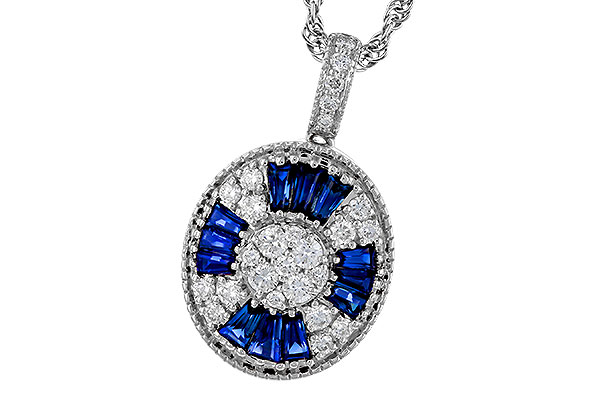 14K White Gold Sapphire Necklace