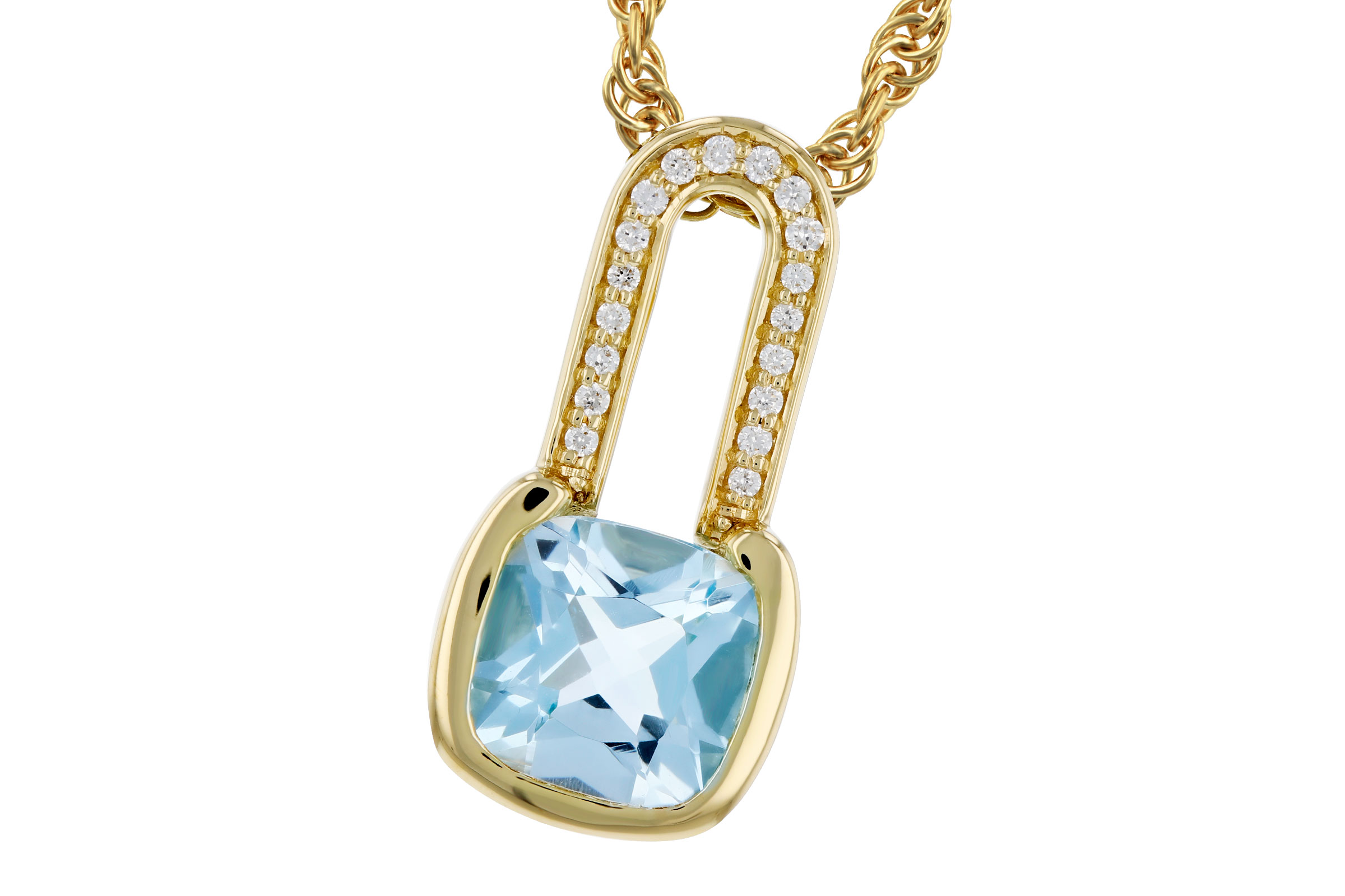 14K Yellow Gold Topaz Necklace