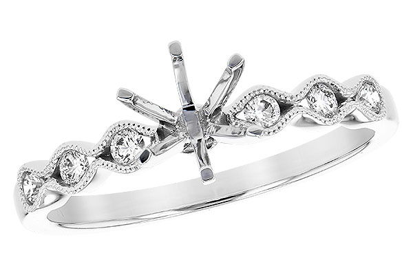 14K White Gold Diamond Semi-Mount Ring