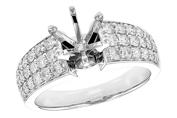 14K White Gold Diamond Semi-Mount Ring