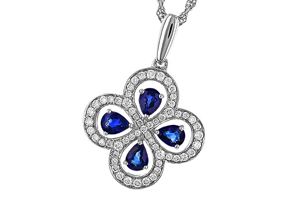 14K White Gold Sapphire Necklace
