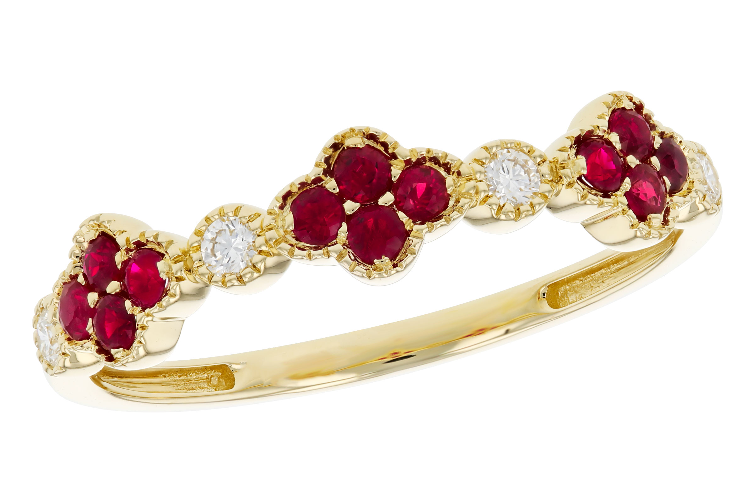 14K Yellow Gold Ruby Anniversary Band