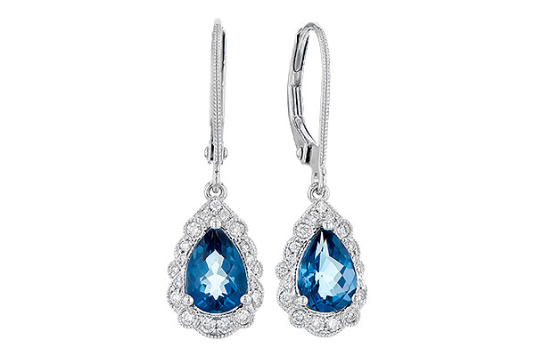 14K White Gold Topaz Earrings
