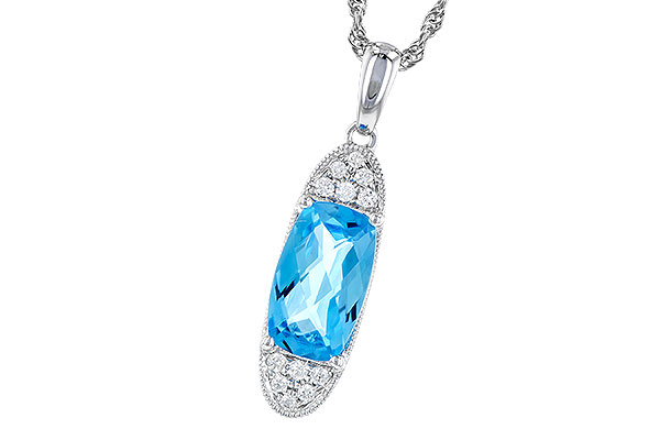 14K White Gold Topaz Necklace