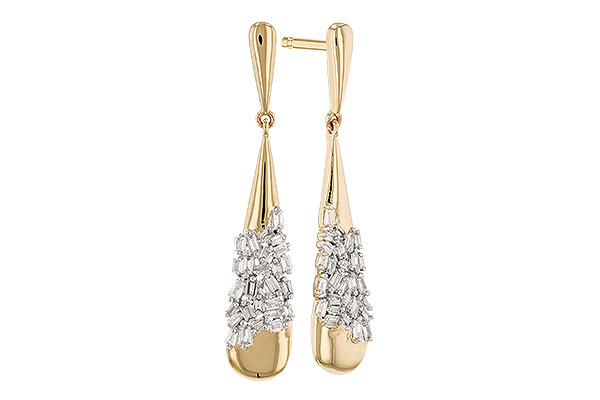 14K Yellow Gold Diamond Earrings