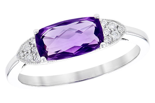 14K White Gold Amethyst Ring