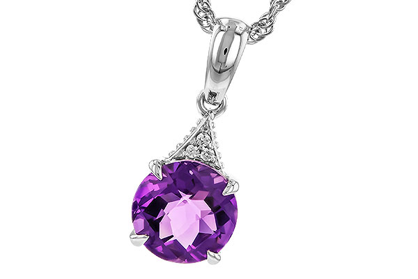 14K White Gold Amethyst Necklace