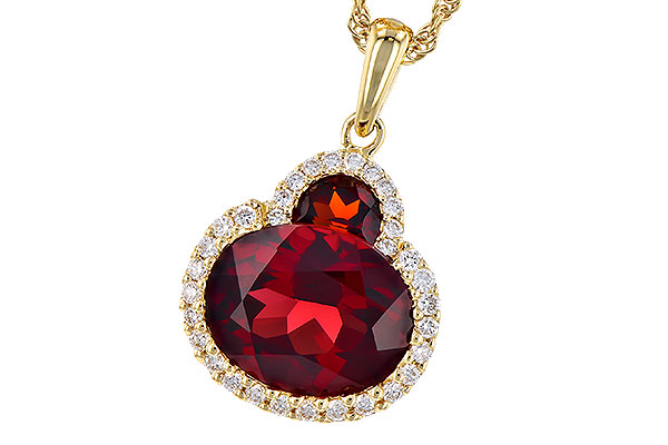 14K Yellow Gold Garnet Necklace