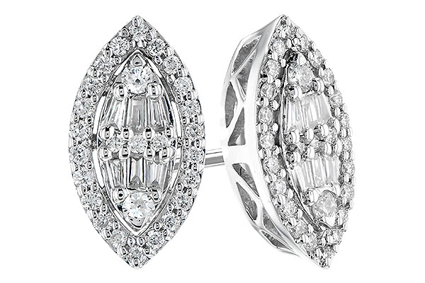 14K White Gold Diamond Earrings