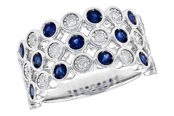 14K White Gold Sapphire Anniversary Band