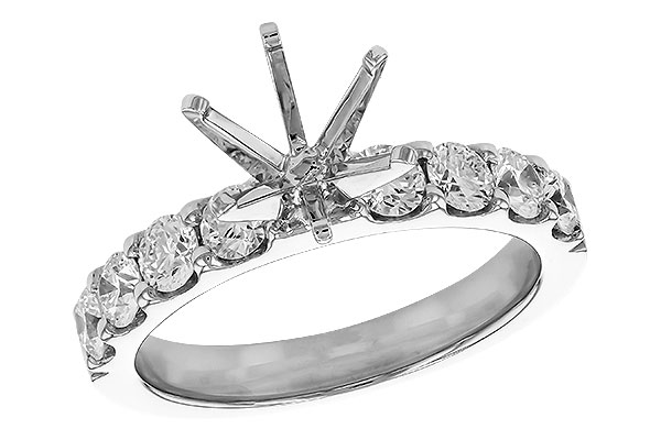 14K White Gold Diamond Semi-Mount Ring