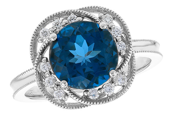 14K White Gold Topaz Ring