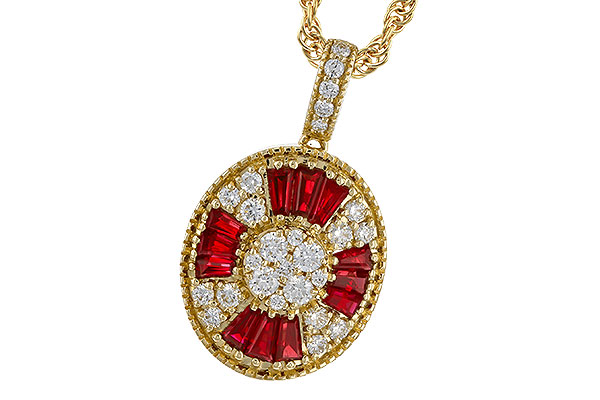 14K Yellow Gold Ruby Necklace