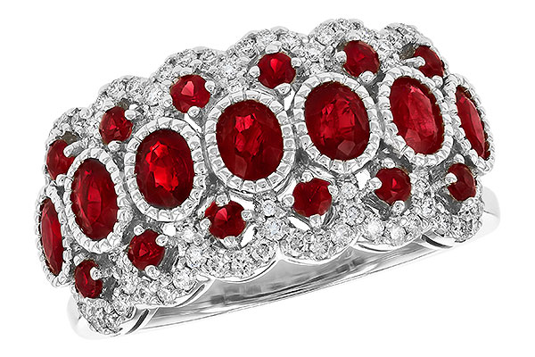 14K White Gold Ruby Anniversary Band