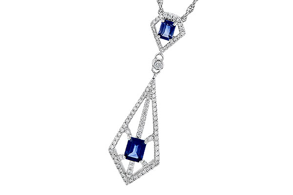 14K White Gold Sapphire Necklace