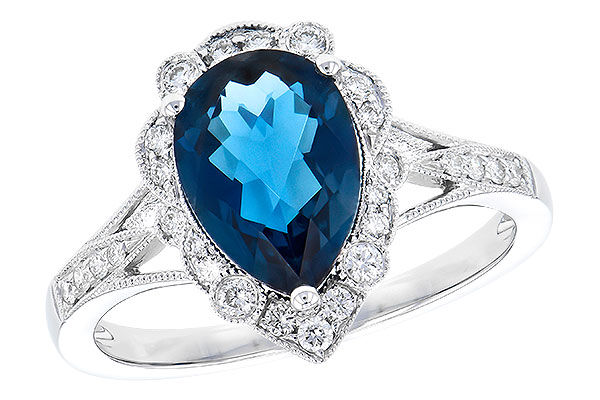 14K White Gold Topaz Ring