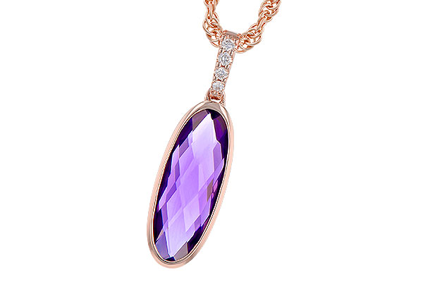 14K Rose Gold Amethyst Necklace
