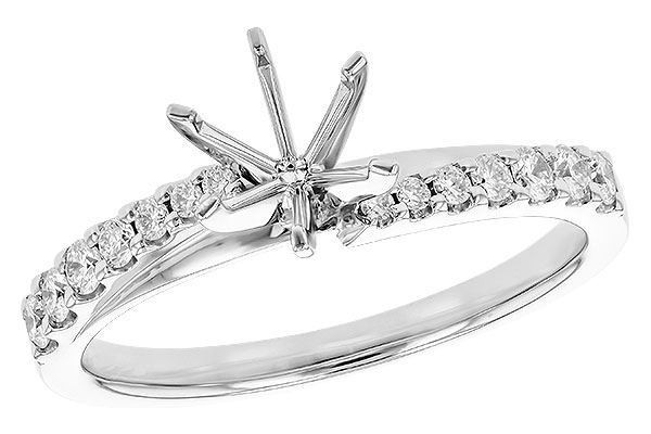 14K White Gold Diamond Semi-Mount Ring