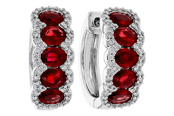 14K White Gold Ruby Earrings