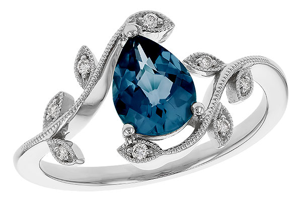 14K White Gold Topaz Ring