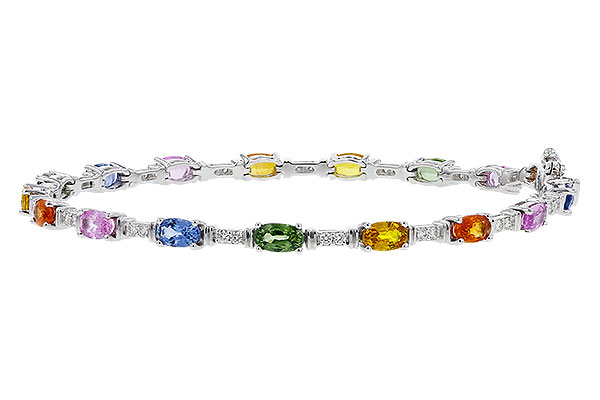 14K White Gold Sapphire Bracelet