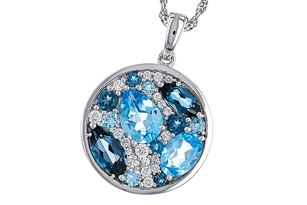 14K White Gold Topaz Necklace