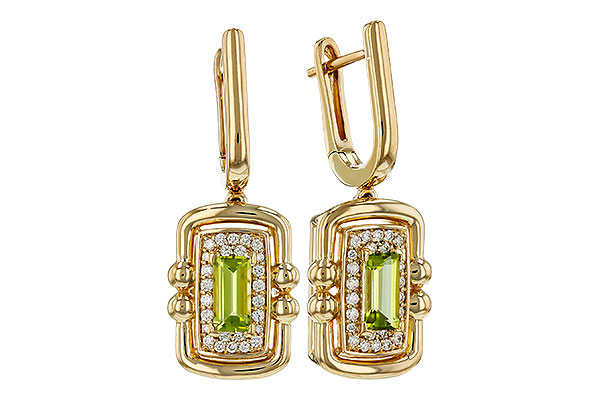 14K Yellow Gold Peridot Earrings