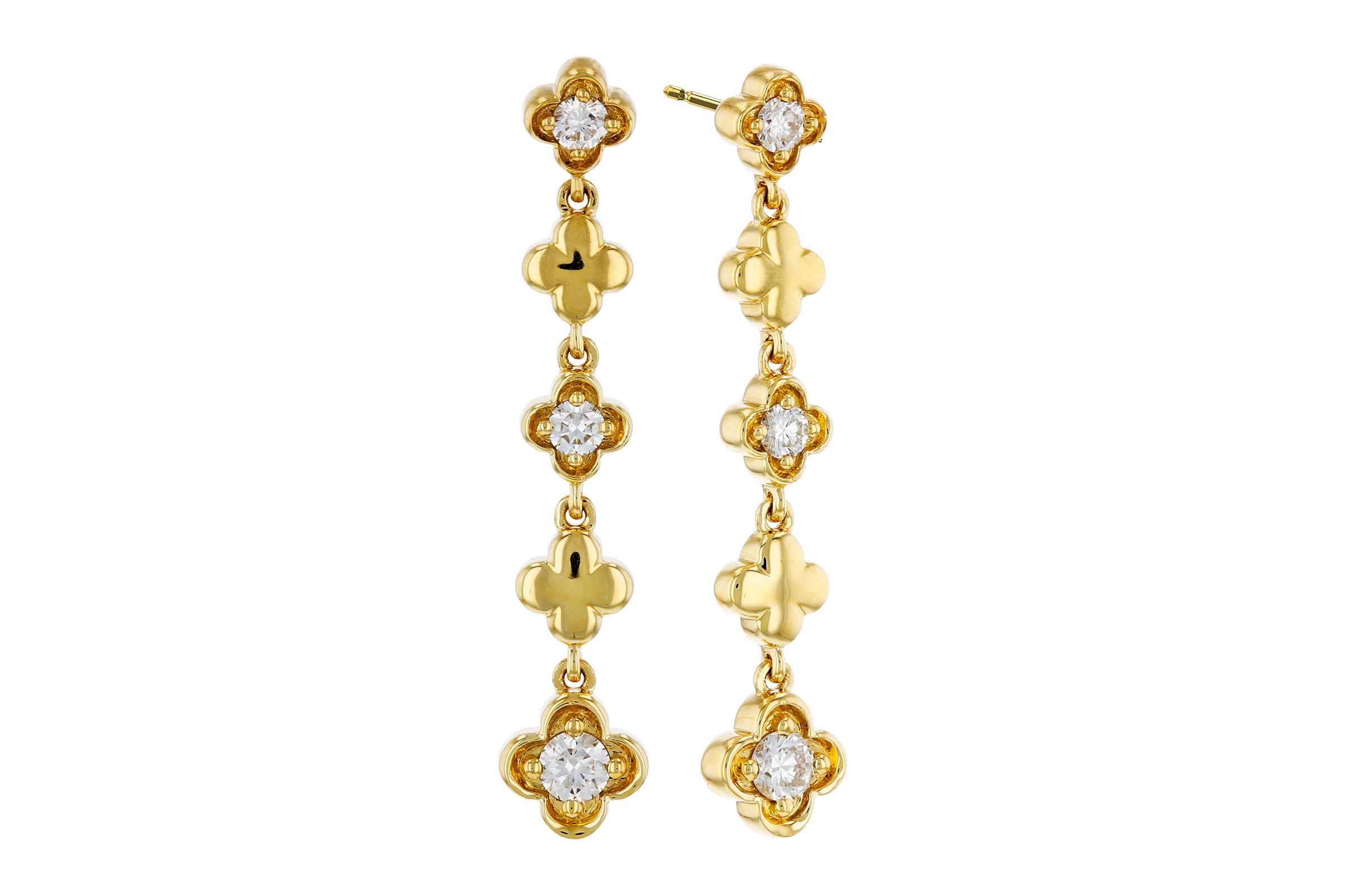 14K Yellow Gold Diamond Earrings