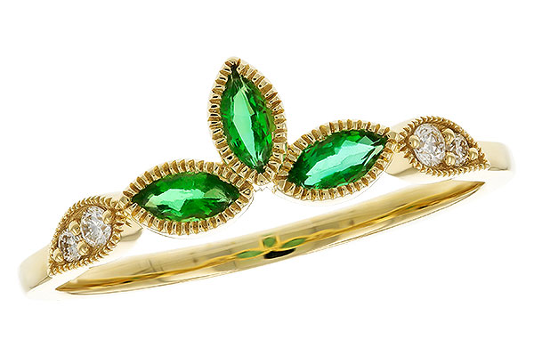 14K Yellow Gold Emerald Ring Enhancer