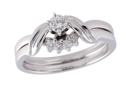 14K White Gold Diamond Wedding Set