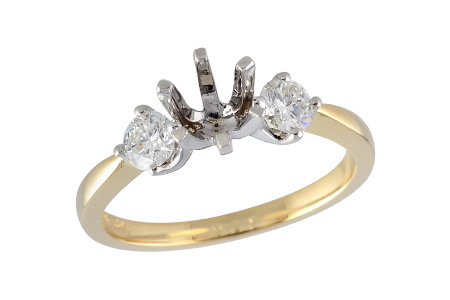 14K Yellow Gold Diamond Semi-Mount Ring