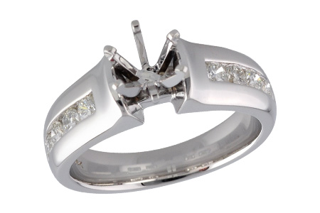 14K White Gold Diamond Semi-Mount Ring