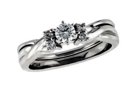 14K White Gold Diamond Wedding Set