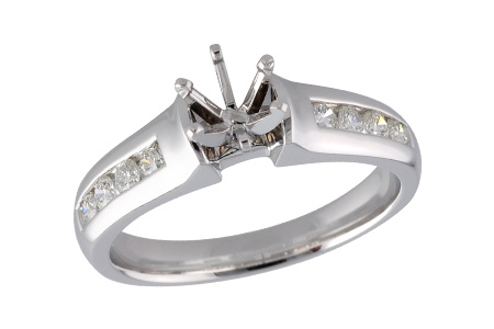 14K White Gold Diamond Semi-Mount Ring