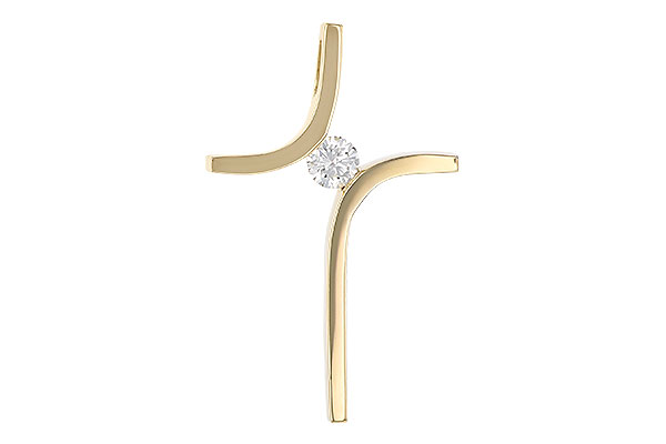 14K Yellow Gold Diamond Pendant