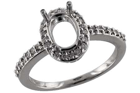 14K White Gold Diamond Semi-Mount Ring