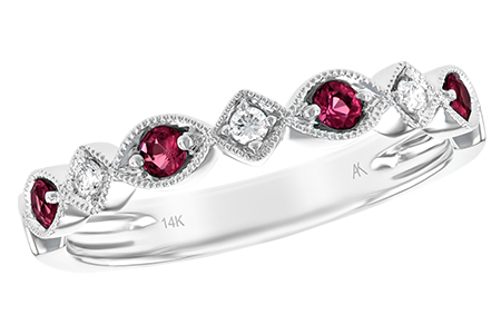 14K White Gold Ruby Anniversary Band