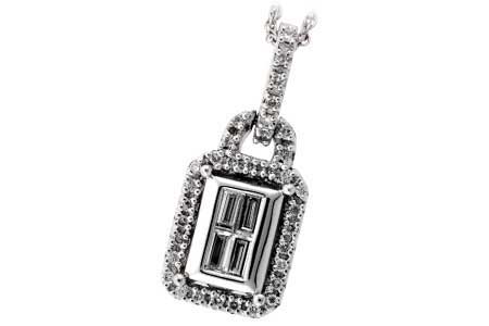 14K White Gold Diamond Necklace
