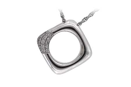 14K White Gold Diamond Necklace