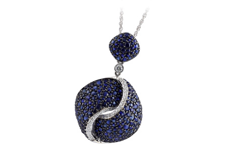 14K White Gold Sapphire Necklace