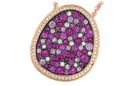 14K Rose Gold Sapphire Necklace