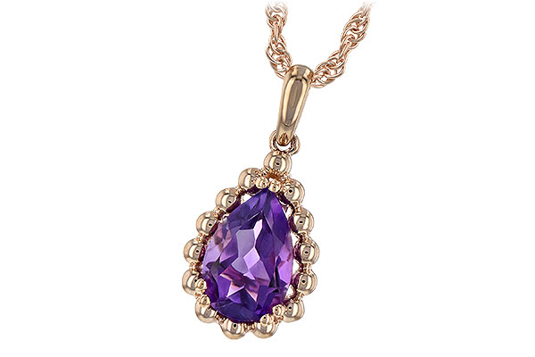 14K Rose Gold Amethyst Necklace