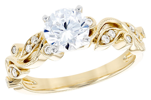 14K Yellow Gold Diamond Semi-Mount Ring