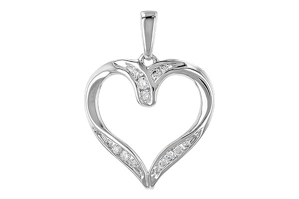 14K White Gold Diamond Pendant