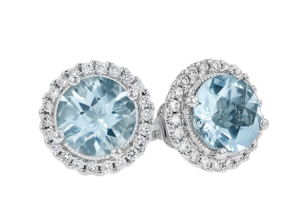 14K White Gold Aquamarine Earrings