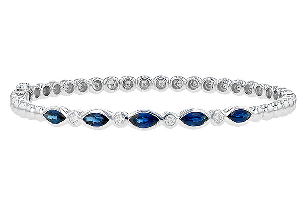 14K White Gold Sapphire Bracelet