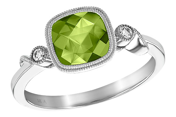 14K White Gold Peridot Ring