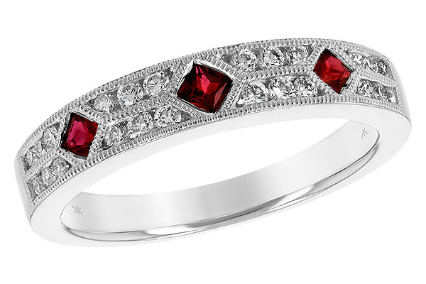 14K White Gold Ruby Anniversary Band