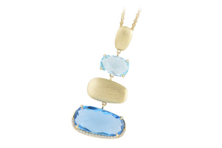14K Yellow Gold Topaz Necklace